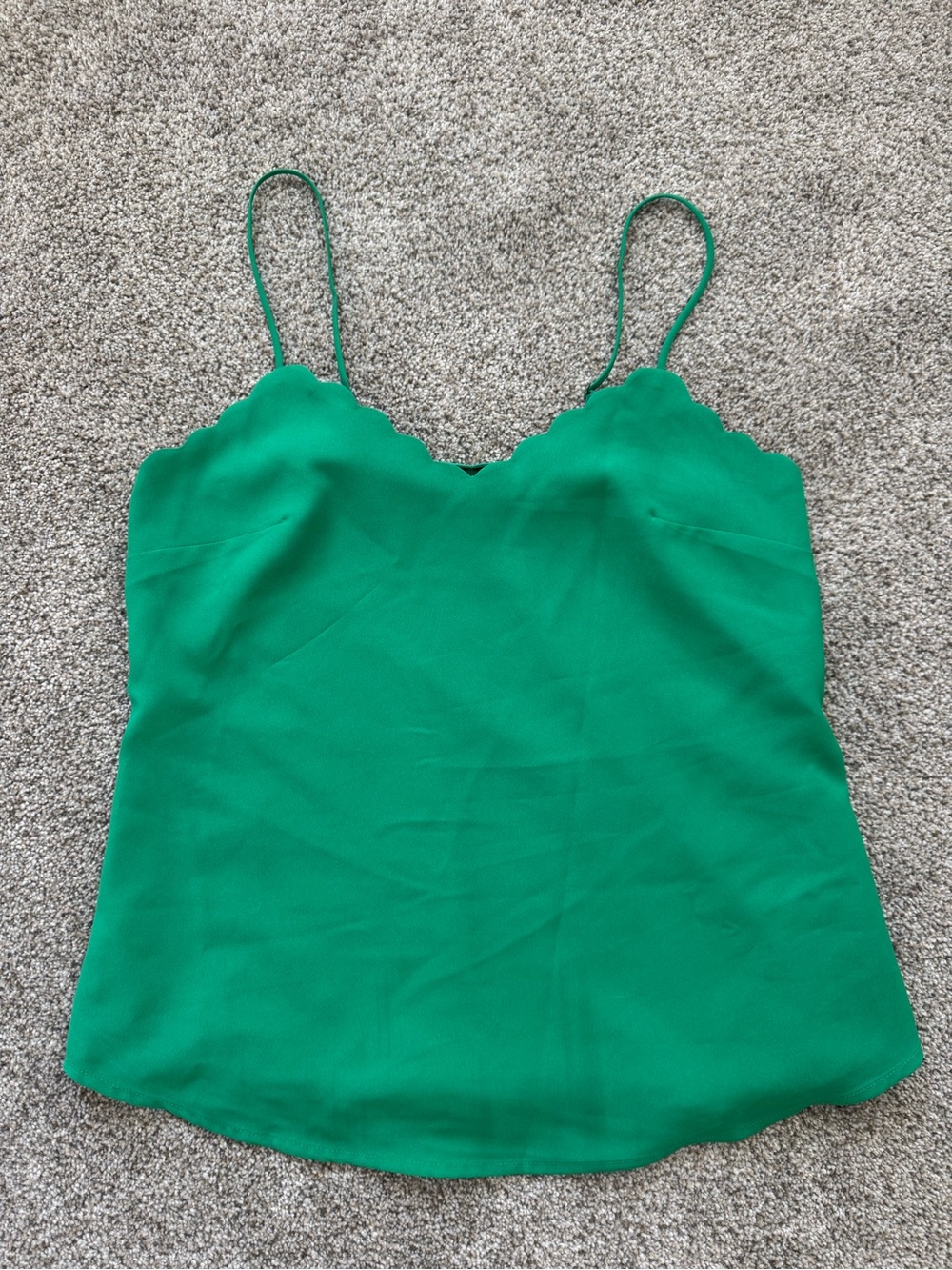 NWOT J. Crew Scallop Trim Cami Tank Top | Preppy Coastal Chic, Size 00